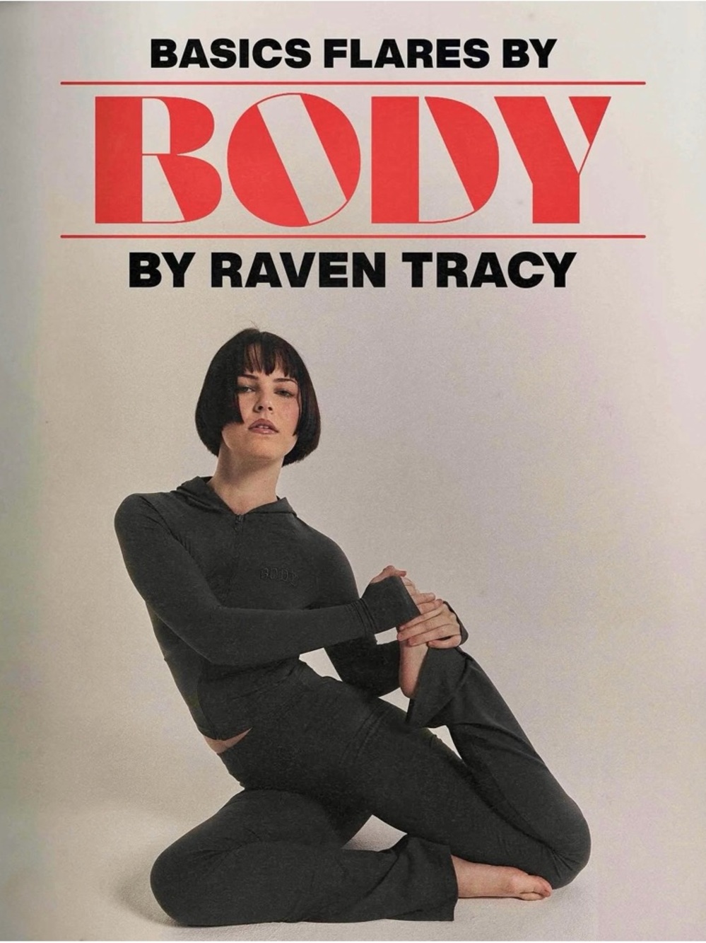 Basics Flares Hooded Set by BODY — Charcoal Gray